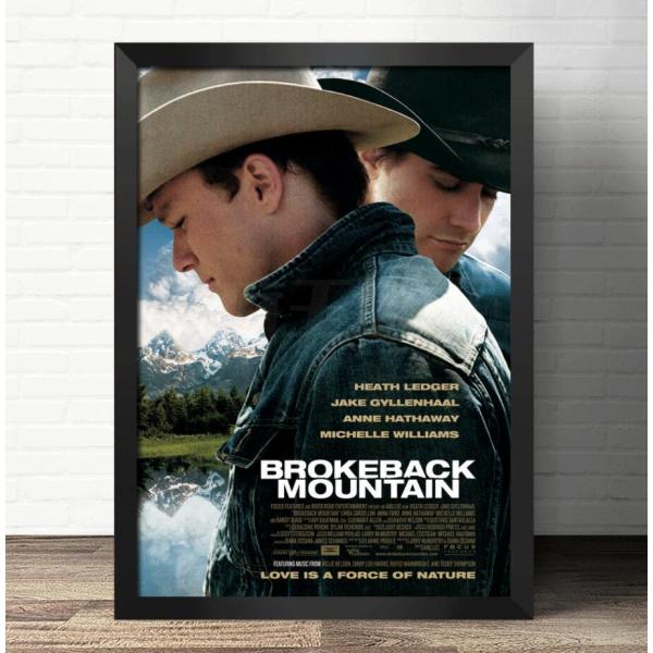 『ブロークバック・マウンテン』 Brokeback Mountain 映画ポスター アートフレーム 木枠 立て掛け 壁掛け 額縁透明シート付 34X44cm