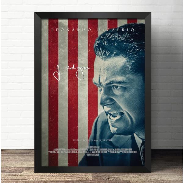 『J・エドガー』J. Edgar 映画ポスター 木枠 立て掛け壁掛け 額縁透明シート付 34X44cm