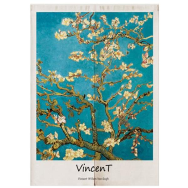 ゴッホ 作品 『花咲くアーモンドの木の枝』 Gogh 暖簾のれん おしゃれ