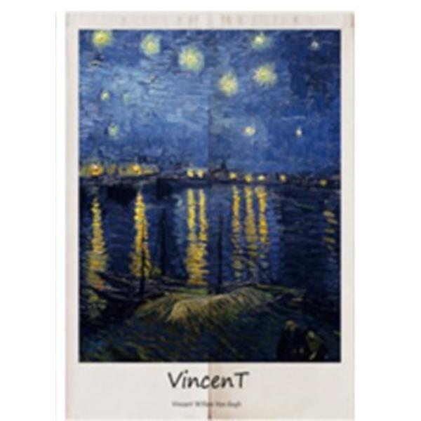 ゴッホ 作品　『ローヌ川の星月夜』　Gogh　　暖簾のれん 　おしゃれ　北欧　お部屋の飾りに　 85x120cm サイズオーダー可