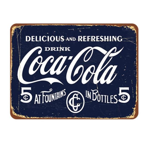 コカコーラ Coca-Cola  USA アメリカ雑貨★レトロ調★アメリカンブリキ看板/飾り/バー/レストラン/カフェ/喫茶店/20cm*30cm