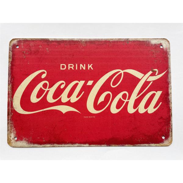 コカコーラ Coca-Cola  USA アメリカ雑貨★レトロ調★アメリカンブリキ看板/飾り/バー/レストラン/カフェ/喫茶店/20cm*30cm