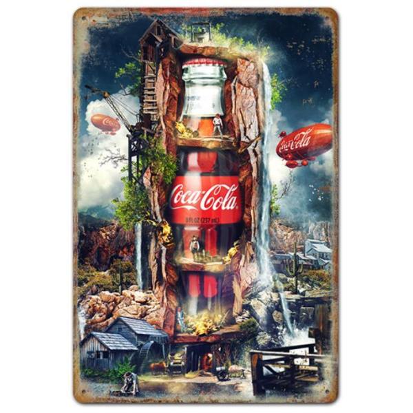 コカコーラ Coca-Cola  アメリカ雑貨★レトロ調★アメリカンブリキ看板/飾り/バー/レストラン/カフェ/喫茶店/20cm*30cm