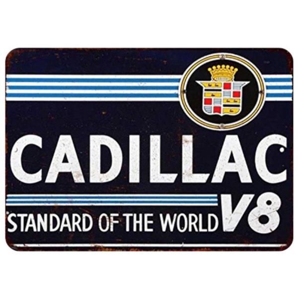キャデラック　 Cadillac 車　レトロ調　メタルサイン　アメリカ雑貨　ブリキ看板/飾り/バー/レストラン/カフェ/喫茶店 　20cm*30cm
