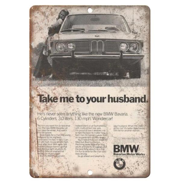 世界の車　BMW  ポスター　復刻版　レトロ調★メタルサイン　アメリカンブリキ看板/飾り/バー/レストラン/カフェ/喫茶店 アメリカ雑貨　