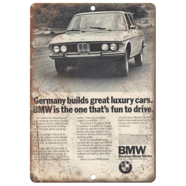 世界の車　BMW  ポスター　復刻版　レトロ調★メタルサイン　アメリカンブリキ看板/飾り/バー/レストラン/カフェ/喫茶店 アメリカ雑貨　