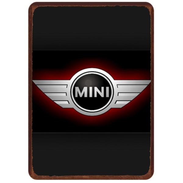 MINI ミニ 車 レトロ調 メタルサイン アメリカ雑貨 ブリキ看板/飾り