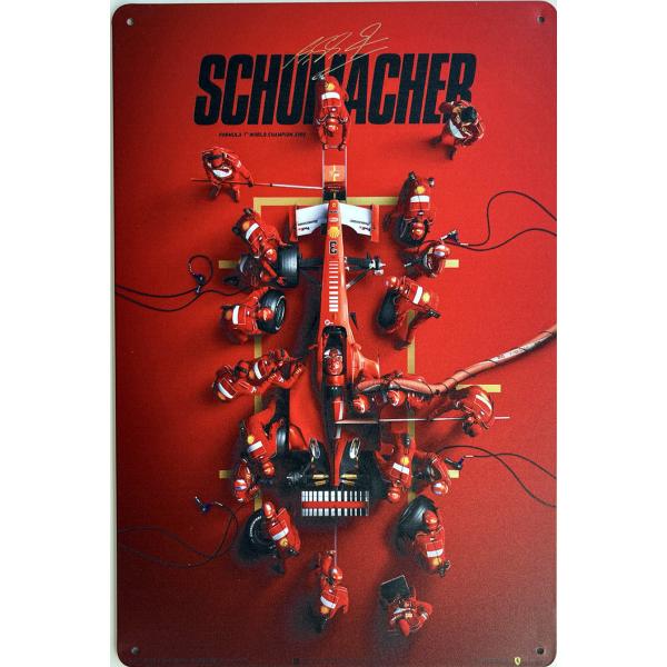 F1 シューマッハ 2000年チャンピオン　ポスター  メタルサイン 　壁飾りインテリア　アメリカ雑貨　ブリキ看板　20x30cm