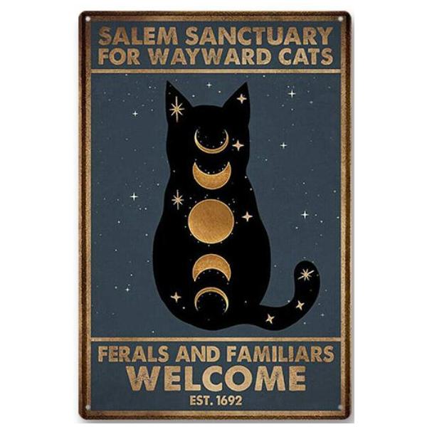 かわいい動物　ペット　ネコ　猫　英文柄　アメリカ雑貨　メタルサイン　ブリキ看板　金属　インテリア　壁飾り　20x30cm