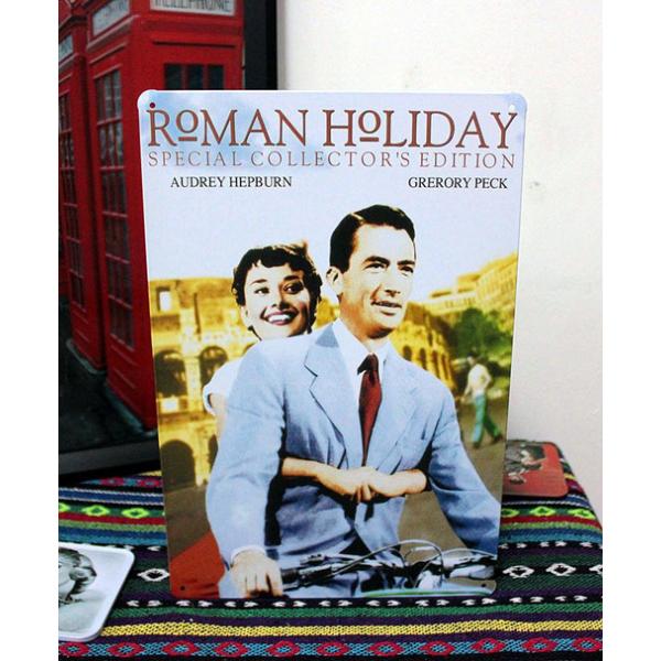 映画ポスター 『ローマの休日』Roman Holiday★レトロ調★メタルサイン アメリカンブリキ看板/飾り/バー/レストラン/カフェ/喫茶店/20cm*30cm