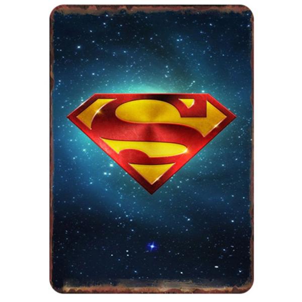 スーパーマン Superman 映画ポスター　アメリカ雑貨★レトロ調★メタルサイン　アメリカンブリキ看板/飾り/バー/レストラン/カフェ/喫茶店/20cm*30cm