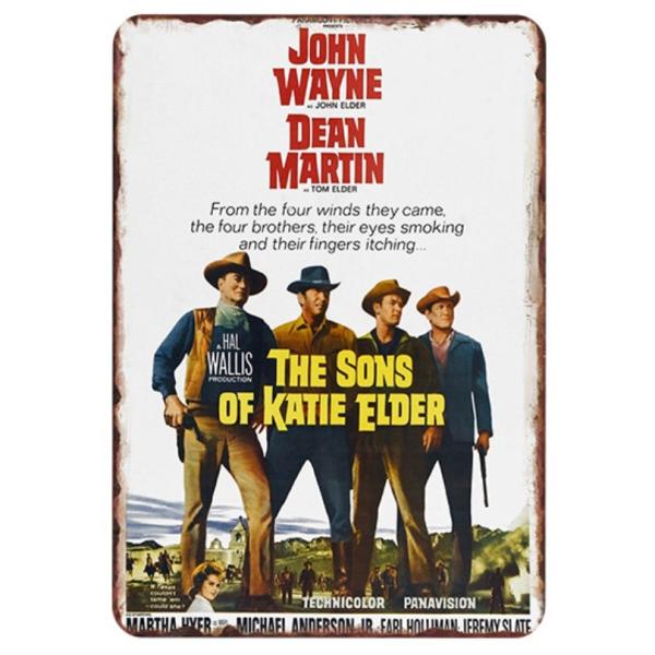 『エルダー兄弟』The Sons of Katie Elder 西部劇 ポスター アメリカ雑貨★レトロ調★メタルサイン ブリキ看板/飾り/バー/カフェ/喫茶店/20cm*30cm