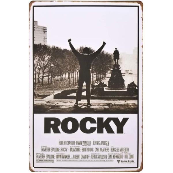 『ロッキー』Rocky  ポスター アメリカ雑貨★レトロ調★メタルサイン　ブリキ看板/飾り/バー/レストラン/カフェ/喫茶店/20cm*30cm
