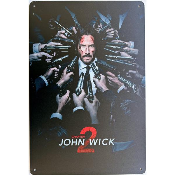 『ジョン・ウィック:チャプター2』映画ポスター メタルサイン　ブリキ看板　インテリア雑貨　お部屋　お店　バー　飾り物　