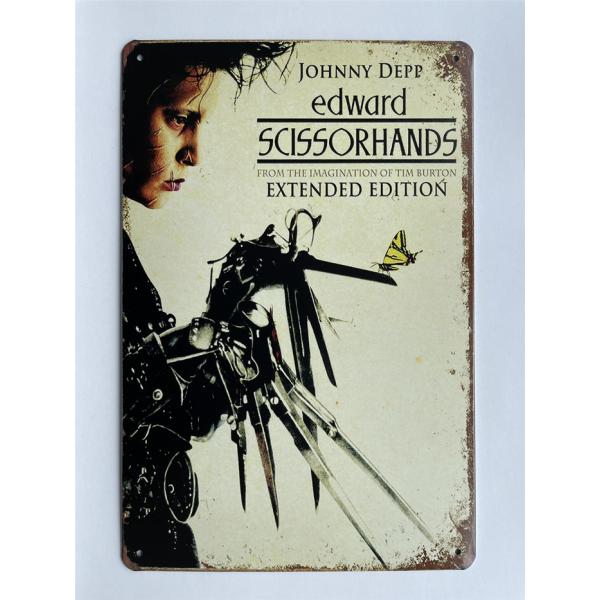 『シザーハンズ』 Edward Scissorhands 映画ポスター アメリカ雑貨★レトロ調★メタルサイン ブリキ看板/飾り/バー/レストラン/カフェ/喫茶店