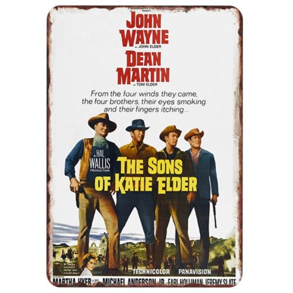 『エルダー兄弟』 the song of katie elder 西部劇 映画ポスター アメリカ雑貨 レトロ調 メタルサイン ブリキ看板 インテリア 20x30cm