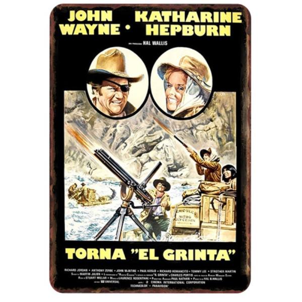『オレゴン魂』 西部劇 映画ポスター アメリカ雑貨 レトロ調 メタルサイン ブリキ看板 インテリア 20x30cm