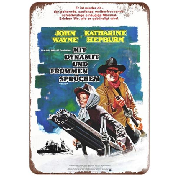 『オレゴン魂』 西部劇 映画ポスター アメリカ雑貨 レトロ調 メタルサイン ブリキ看板 インテリア 20x30cm