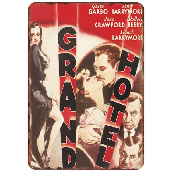 『グランド・ホテル』 Grand Hotel 映画ポスター アメリカ雑貨 レトロ調 メタルサイン ブリキ看板 インテリア 20x30cm