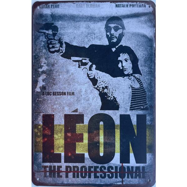 『レオン』LEON　 映画ポスター　 アメリカ雑貨　レトロ調　メタルサイン　ブリキ看板　インテリア　20x30cm