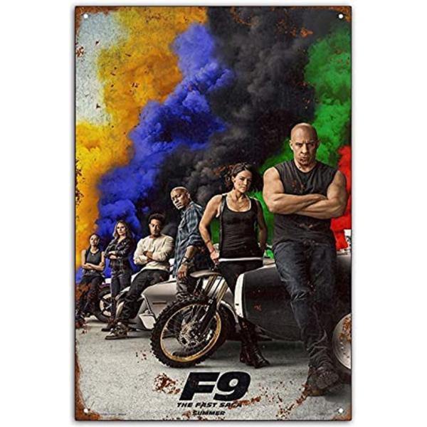 「ワイルド・スピード」  Fast & Furious シリーズ  映画ポスター　アメリカ雑貨　レトロ調　メタルサイン　ブリキ看板　インテリア　20x30cm