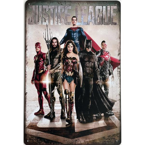 『ジャスティス・リーグ』 Justice League 映画ポスター アメリカ雑貨 レトロ調 メタルサイン ブリキ看板 インテリア 20x30cm
