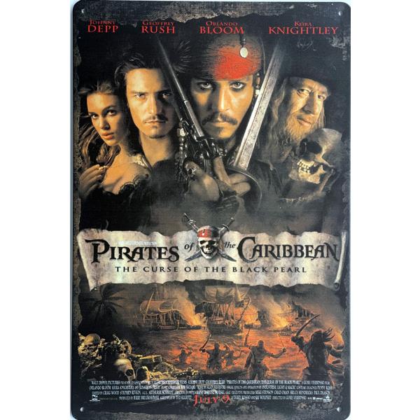 『パイレーツ・オブ・カリビアン』　映画ポスター　 アメリカ雑貨　レトロ調　メタルサイン　ブリキ看板　インテリア　20x30cm