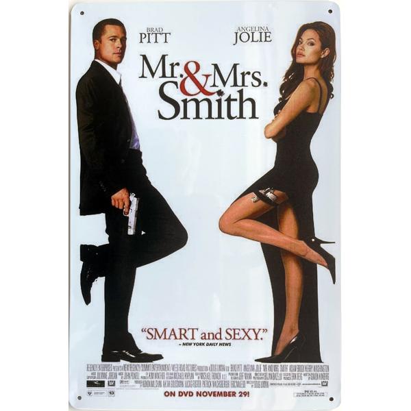 『Mr.&Mrs. スミス』Mr. & Mrs. Smith  映画ポスター　 アメリカ雑貨　メタルサイン　ブリキ看板　金属　インテリア　20x30cm