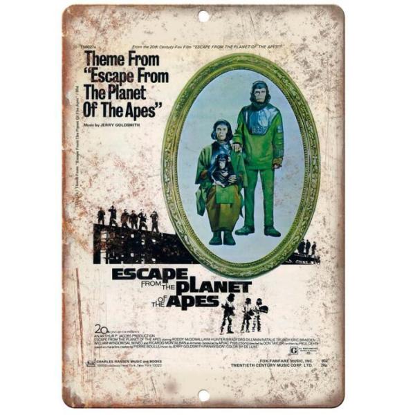 『猿の惑星』　Planet of the Apes　1968年　映画ポスター　 アメリカ雑貨　メタルサイン　ブリキ看板　金属　インテリア　20x30cm