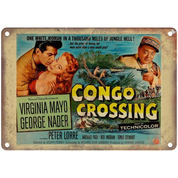 『コンゴクロッシング』Congo Crossing 1956年 映画ポスター アメリカ雑貨 メタルサイン ブリキ看板 金属 インテリア 20x30cm
