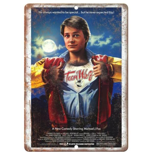 『ティーン・ウルフ』Teen Wolf 1985年映画ポスター アメリカ雑貨 メタルサイン ブリキ看板 金属 インテリア 20x30cm