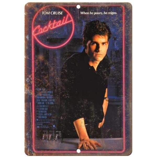 『カクテル』Cocktail トム・クルーズ 1988年映画ポスター　 アメリカ雑貨　メタルサイン　ブリキ看板　金属　インテリア　20x30cm