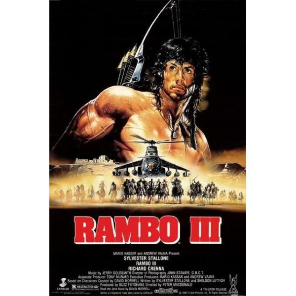 『ランボー3/怒りのアフガン』Rambo III 1988年 映画ポスター アメリカ雑貨 メタルサイン ブリキ看板 金属 インテリア 20x30cm