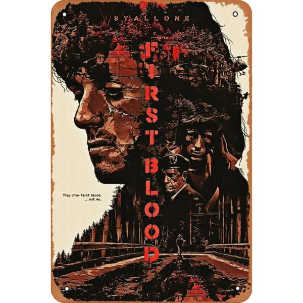『ランボー』 映画ポスター アメリカ雑貨 メタルサイン ブリキ看板 金属 インテリア 20x30cm