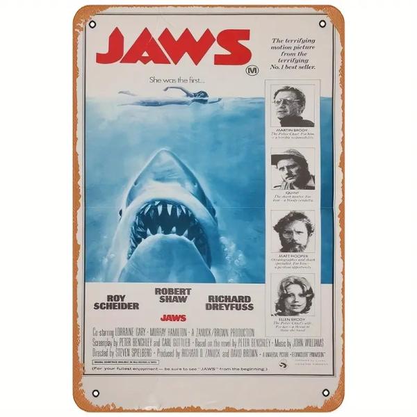 『ジョーズ』1975映画ポスター　 メタルサイン　ブリキ看板　インテリア雑貨　お部屋　お店　バー　飾り物　20x30cm