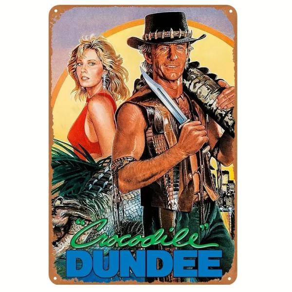 『クロコダイル・ダンディー』1986年映画ポスター　 メタルサイン　ブリキ看板　インテリア雑貨　お部屋　お店　バー　飾り物　20x30cm