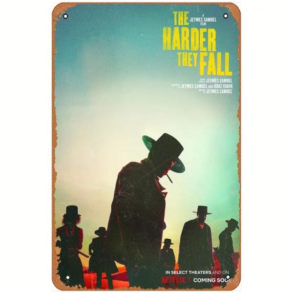 『ザ・ハーダー・ゼイ・フォール: 報復の荒野』映画ポスター メタルサイン ブリキ看板 インテリア雑貨 お部屋 お店 バー 飾り物 20x30cm