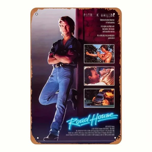 『ロードハウス 孤独の街』1989年映画 ポスター メタルサイン ブリキ看板 インテリア雑貨 お部屋 お店 バー 飾り物 20x30cm
