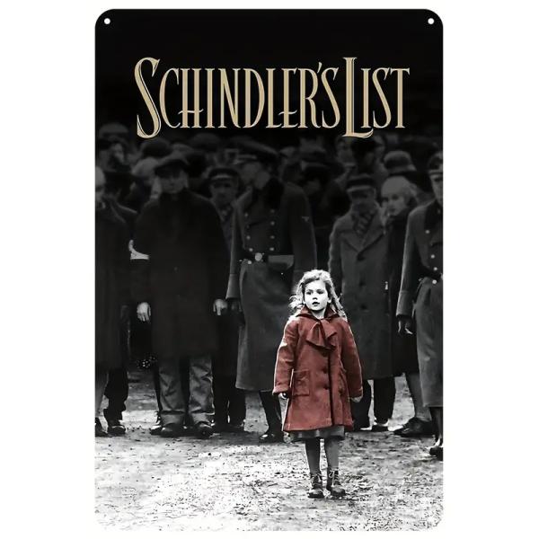 『シンドラーのリスト』映画ポスター　 メタルサイン　ブリキ看板　インテリア雑貨　お部屋　お店　バー　飾り物　20x30cm