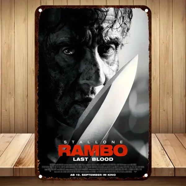 『ランボー』映画ポスター メタルサイン ブリキ看板 インテリア雑貨 お部屋 お店 バー 飾り物 20x30cm