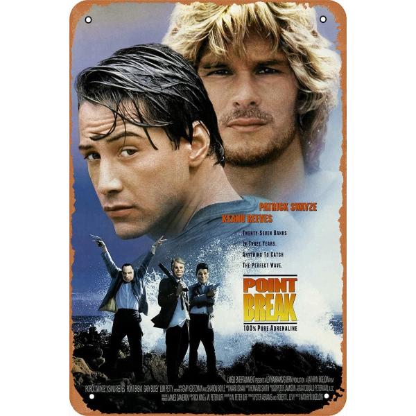 『ハートブルー』1991年映画ポスター メタルサイン ブリキ看板 インテリア雑貨 お部屋 お店 バー 飾り物 20x30cm