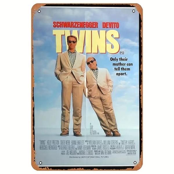 『ツインズ』1988年映画ポスター メタルサイン ブリキ看板 インテリア雑貨 お部屋 お店 バー 飾り物