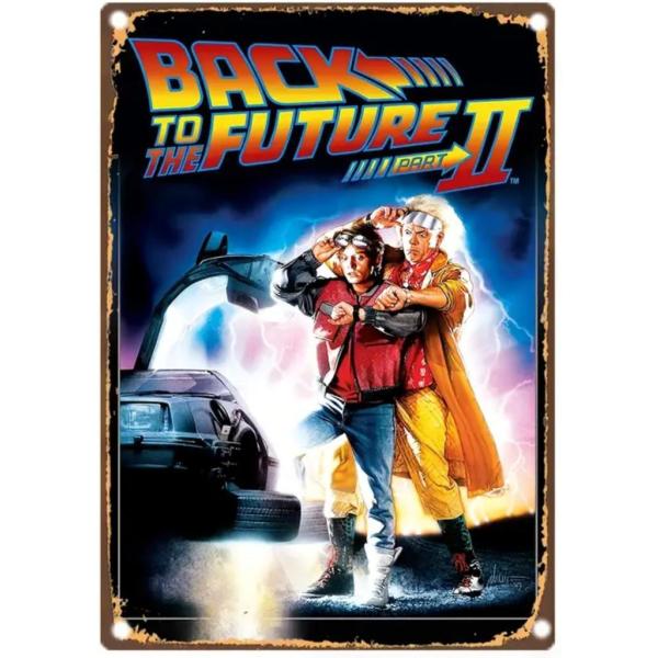 『バック・トゥ・ザ・フューチャー2』シリーズ映画ポスター　 メタルサイン　ブリキ看板　インテリア雑貨　お部屋　お店　バー　飾り物　