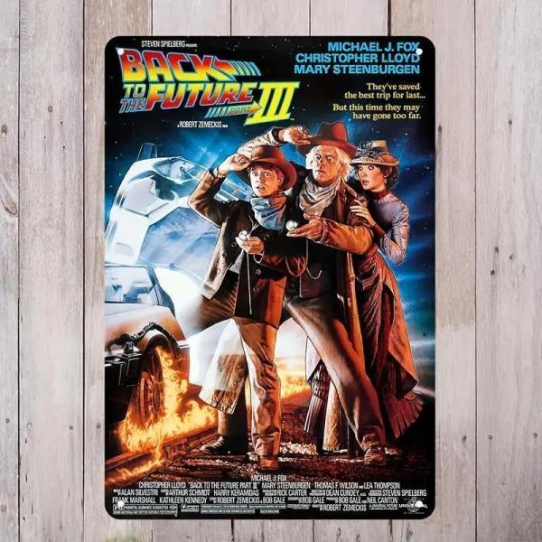 『バック・トゥ・ザ・フューチャー3』シリーズ映画ポスター　 メタルサイン　ブリキ看板　インテリア雑貨　お部屋　お店　バー　飾り物　