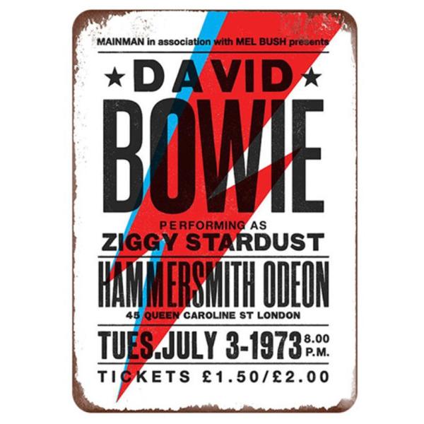 デヴィッド・ボウイ David Bowie  1973年コンサートポスター　 ロックバンド アメリカ雑貨★レトロ調★ブリキ看板/飾り/バー/レストラン/カフェ 20x30cm