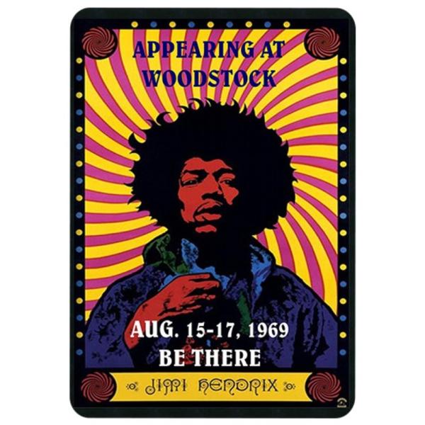 ウッドストック・フェスティバル Woodstock Music and Art Festival   ロックバンド　アメリカ雑貨★レトロ調★ブリキ看板/飾り/バー/レストラン/カフェ 20x30cm