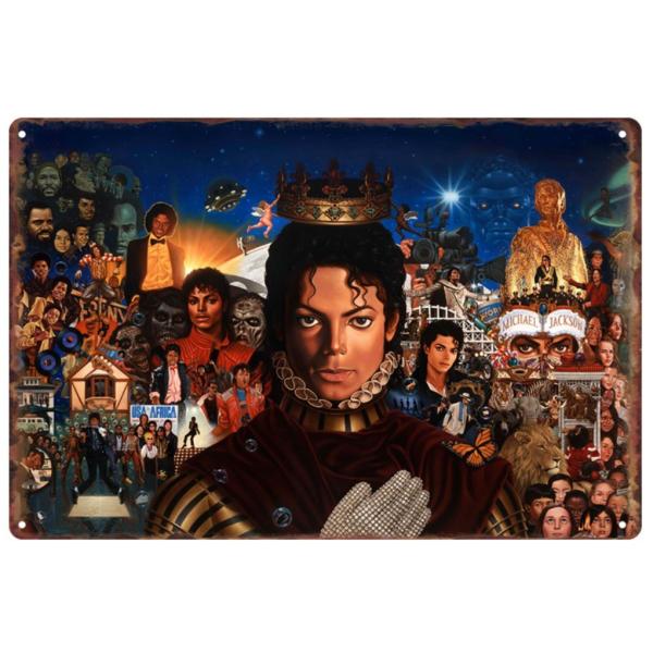 マイケル・ジャクソン Michael  Jackson　インテリア　アメリカ雑貨★レトロ調★ブリキ看板/飾り/バー/レストラン/カフェ 20x30cm