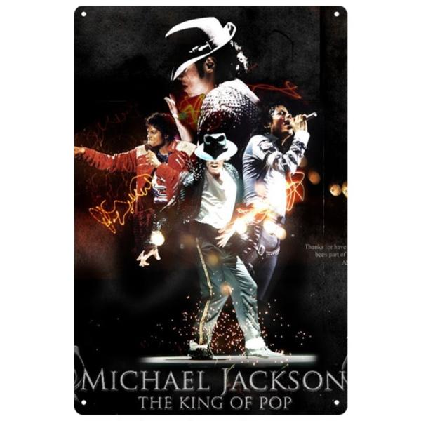 マイケル・ジャクソン Michael  Jackson　インテリア　アメリカ雑貨★レトロ調★ブリキ看板/飾り/バー/レストラン/カフェ 20x30cm