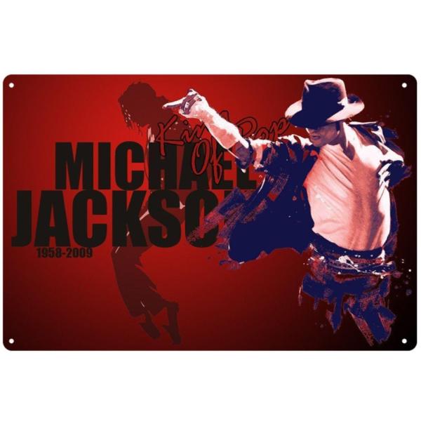 マイケル・ジャクソン Michael  Jackson　インテリア　アメリカ雑貨★レトロ調★ブリキ看板/飾り/バー/レストラン/カフェ 20x30cm