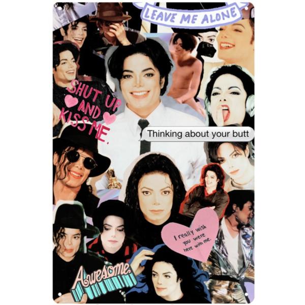マイケル・ジャクソン Michael  Jackson　インテリア　アメリカ雑貨★レトロ調★ブリキ看板/飾り/バー/レストラン/カフェ 20x30cm